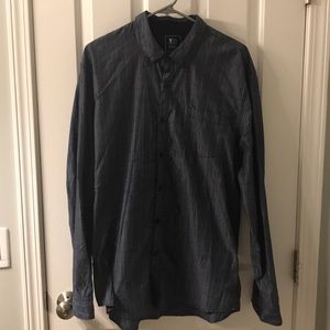Navy Checkered Button Down